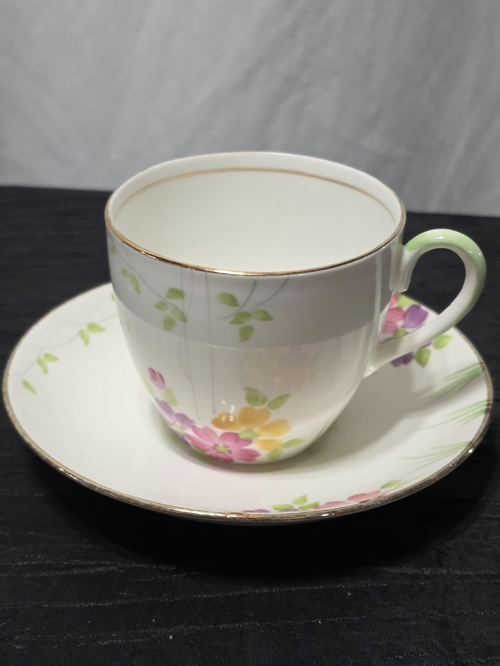 Vintage Adderley English Fine Bone China Teacup Set – Pink & Yellow Flowers